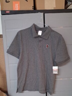 Marvel Gray Polo with Small Spiderman Emblem